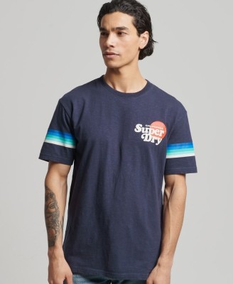 Granatowy t-shirt nadruk (2XL)