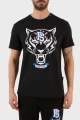 Czarny t-shirt nadruk (XL)