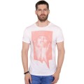 Biały t-shirt nadruk (M)