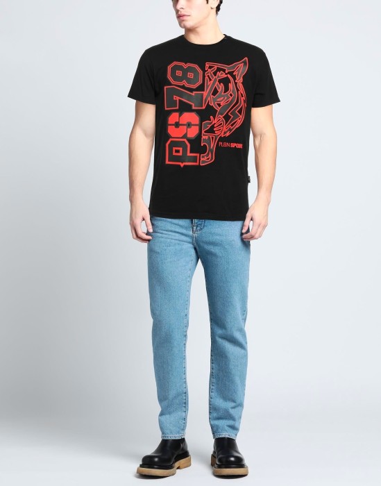 Czarny t-shirt print (M)