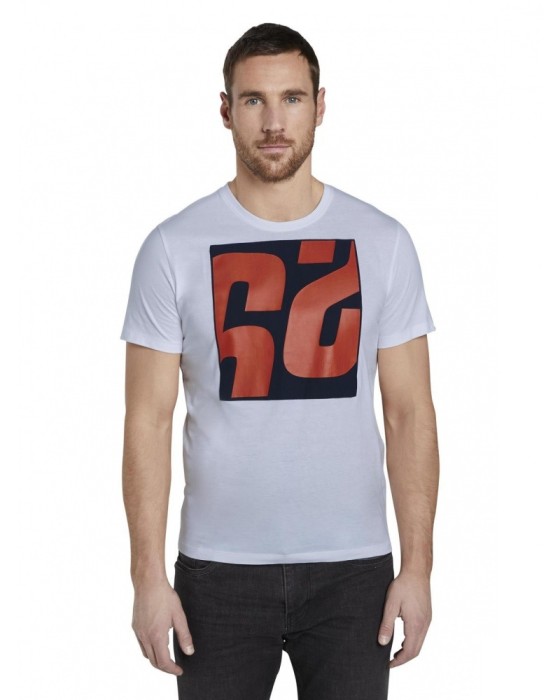 Biały t-shirt nadruk (XL)