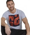 Biały t-shirt nadruk (XL)