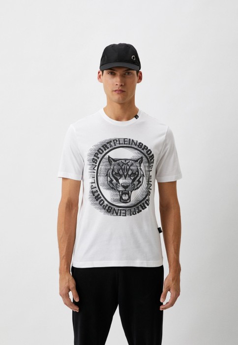 Biały logowany t-shirt (XL)