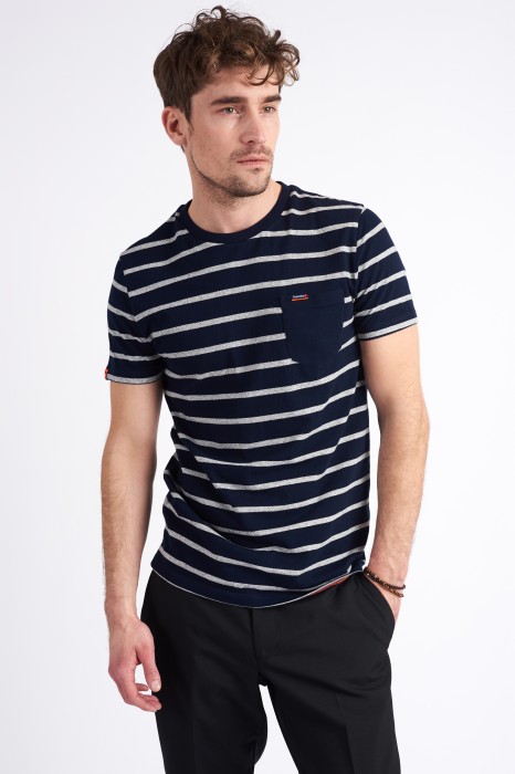 Granatowy t-shirt paski (S)