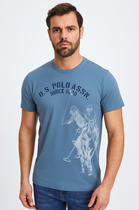 Niebieski logowany t-shirt (2XL)