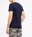 Granatowy t-shirt nadruk (S)
