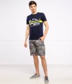 Granatowy t-shirt nadruk (S)