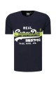 Granatowy t-shirt nadruk (S)