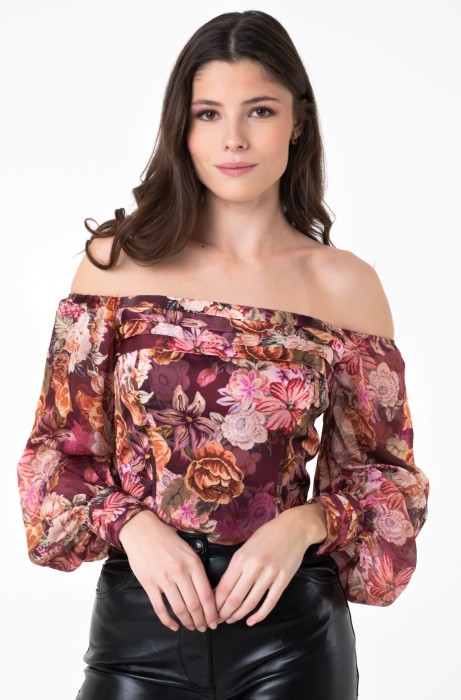 Wzorzysty top zamek (M)