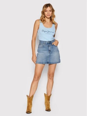 Niebieska spódnica jeans (L)