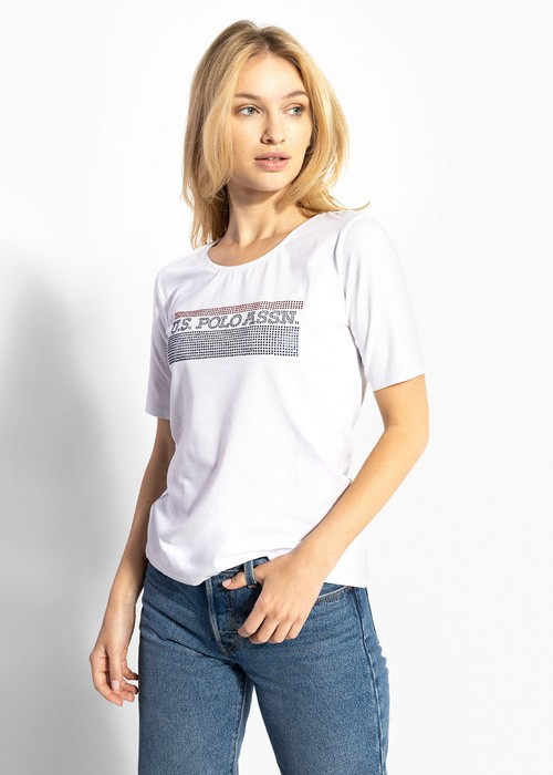 Biały t-shirt cekiny (S)