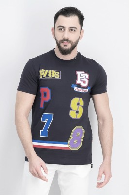 Czarny t-shirt krótkie rękawy (M)