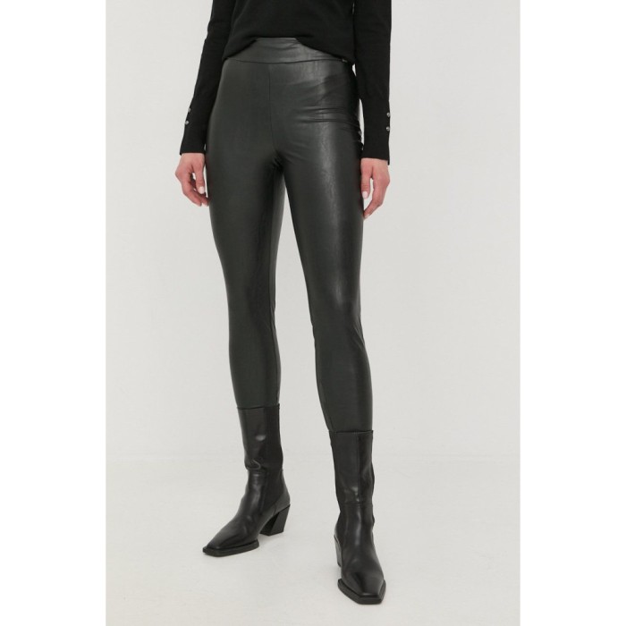 Czarne legginsy imitacja skóry (XS)