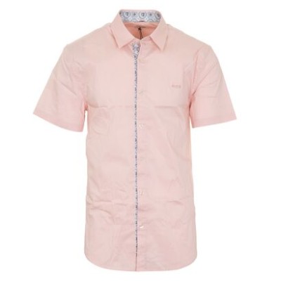 Różowa koszula krótki rękaw logo (L)