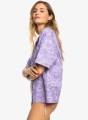 Liliowa koszula oversize wzór (S)
