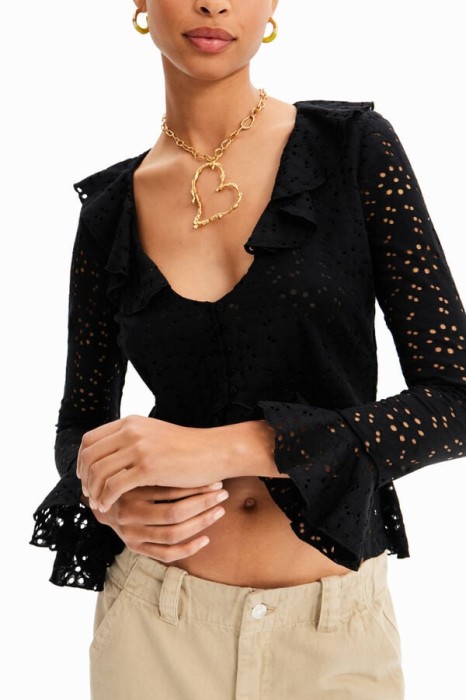 Czarny asymetryczny top (XL)