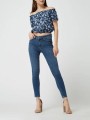 Granatowy top kwiaty (XS)