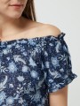 Granatowy top kwiaty (XS)