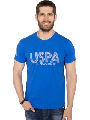 Niebieski t-shirt nadruk (2XL)