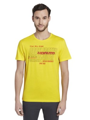 Żółty t-shirt nadruk (S)