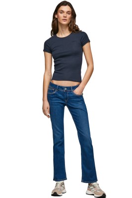 Niebieskie proste jeansy 7/8 (27/32)