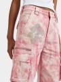 Różowe jeansy szorty 2w1 tie dye (26/34)