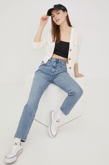 Niebieskie jeansy wysoki stan (26/32)