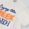 Zdobiony t-shirt falbanki (6-9M)