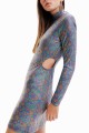 Kolorowa sukienka cut out (XL)