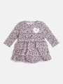 Różowa sukienka body 2w1 wzór (0-3M)