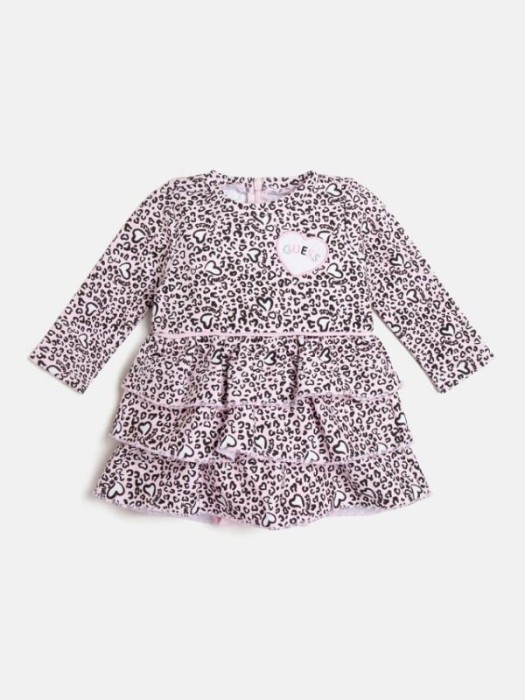 Różowa sukienka body 2w1 wzór (0-3M)
