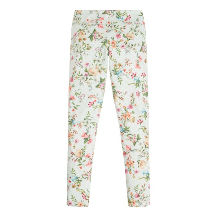 Miętowe legginsy kwiaty (8L)