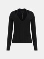 Czarny prążkowany sweter (42)