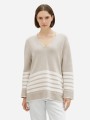 Beżowy sweter v neck (S)