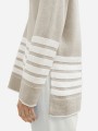 Beżowy sweter v neck (S)