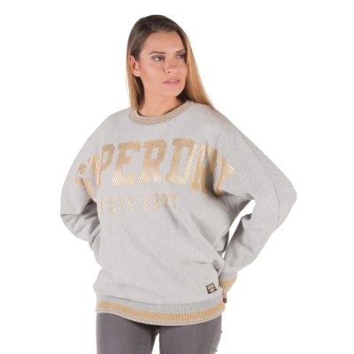 Szara luźna bluza melanż (40)