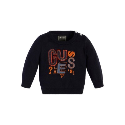 Granatowy sweter hafty (3-6M)