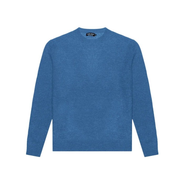 Niebieski sweter pleciony (M)