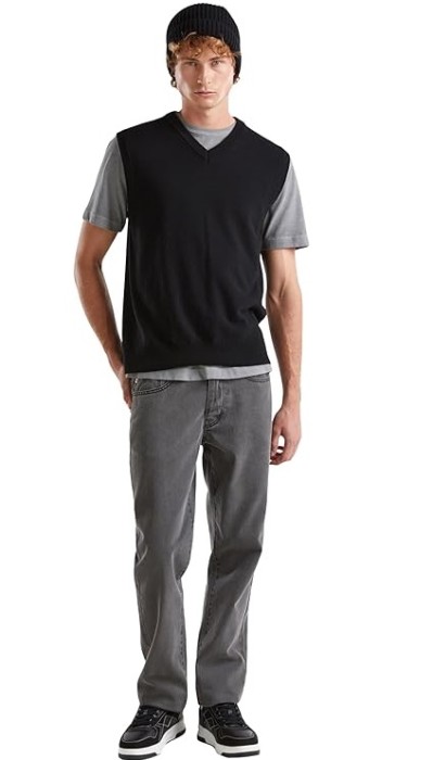 Czarna dzianinowa kamizelka (M)