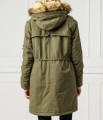 Khaki kurtka parka kaptur (S)