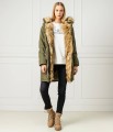 Khaki kurtka parka kaptur (S)