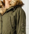 Khaki kurtka parka kaptur (S)
