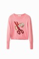 Różowy sweter cekiny (XS)