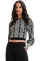 Czarny krótki sweter wzór (XL)
