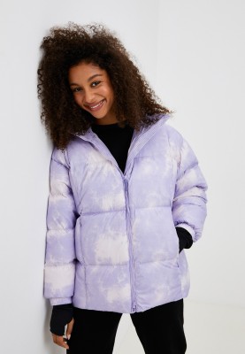 Fioletowa kurtka puchowa tie dye (M)