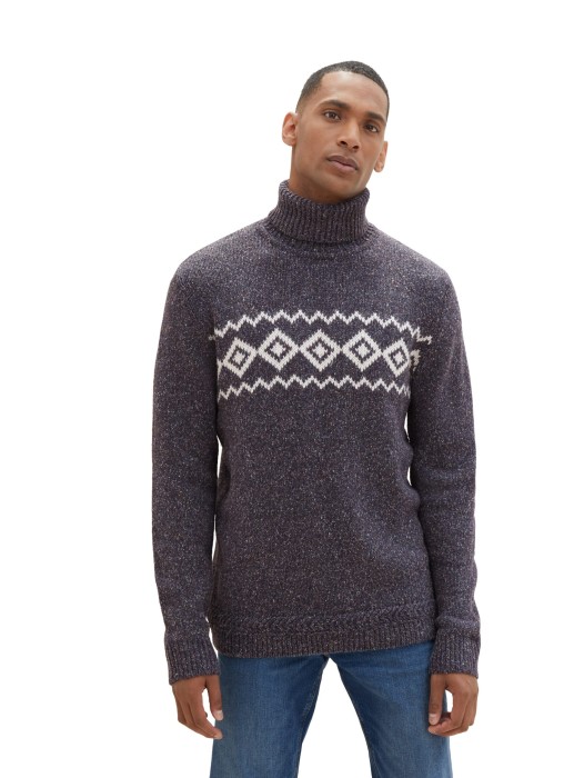 Grafitowy sweter golf (XL)