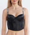 Czarny gorsetowy top (XS)