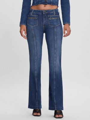 Niebieskie jeansy bootcut (25/32)