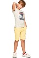 Szary melanżowy t-shirt nadruk (8L)