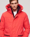 Czerwona kurtka kaptur kieszenie (M)